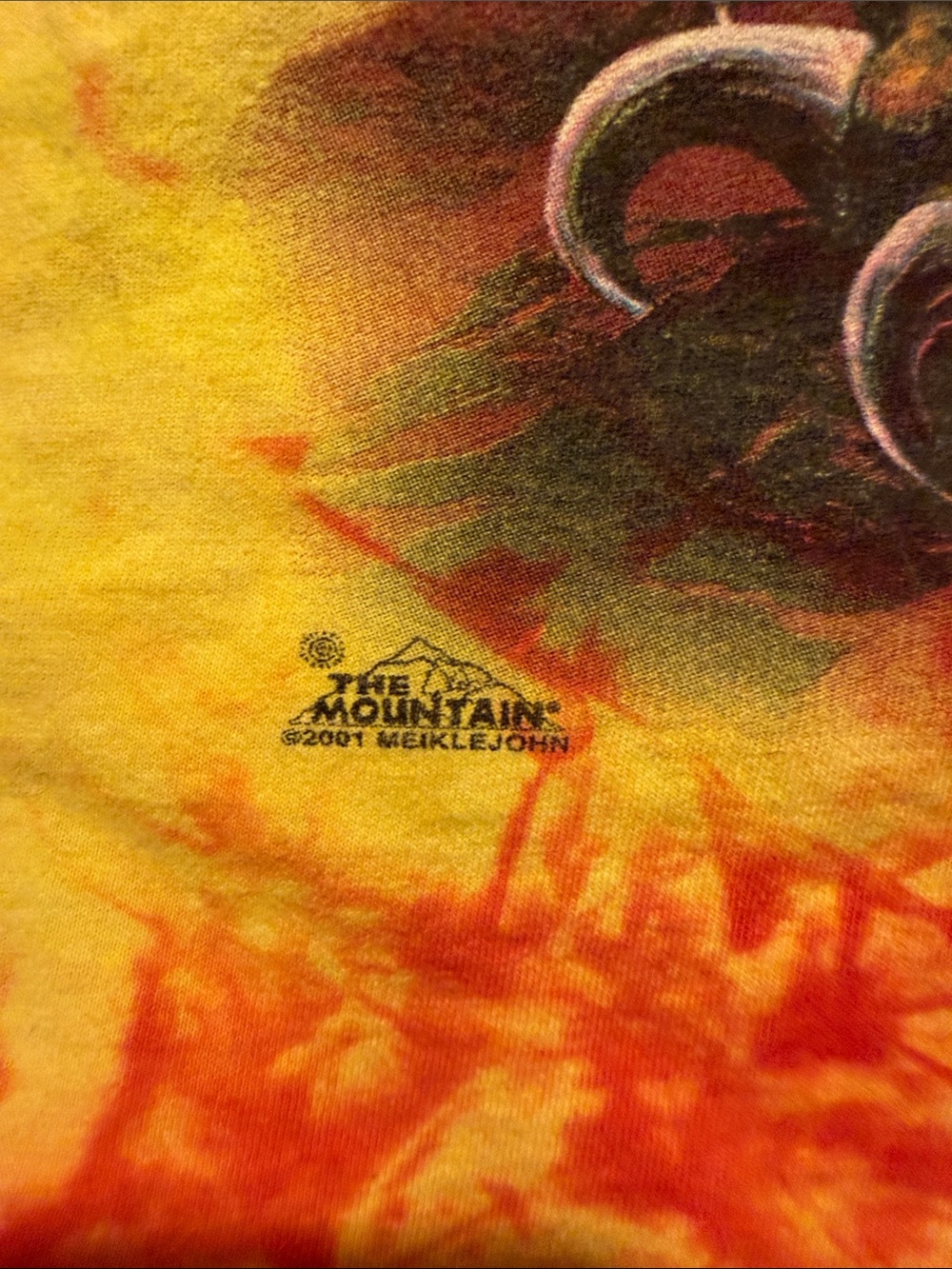 The Mountain Red & Yellow Tie-Dye Dragon Battle Graphic Tee - Picture 7 of 8